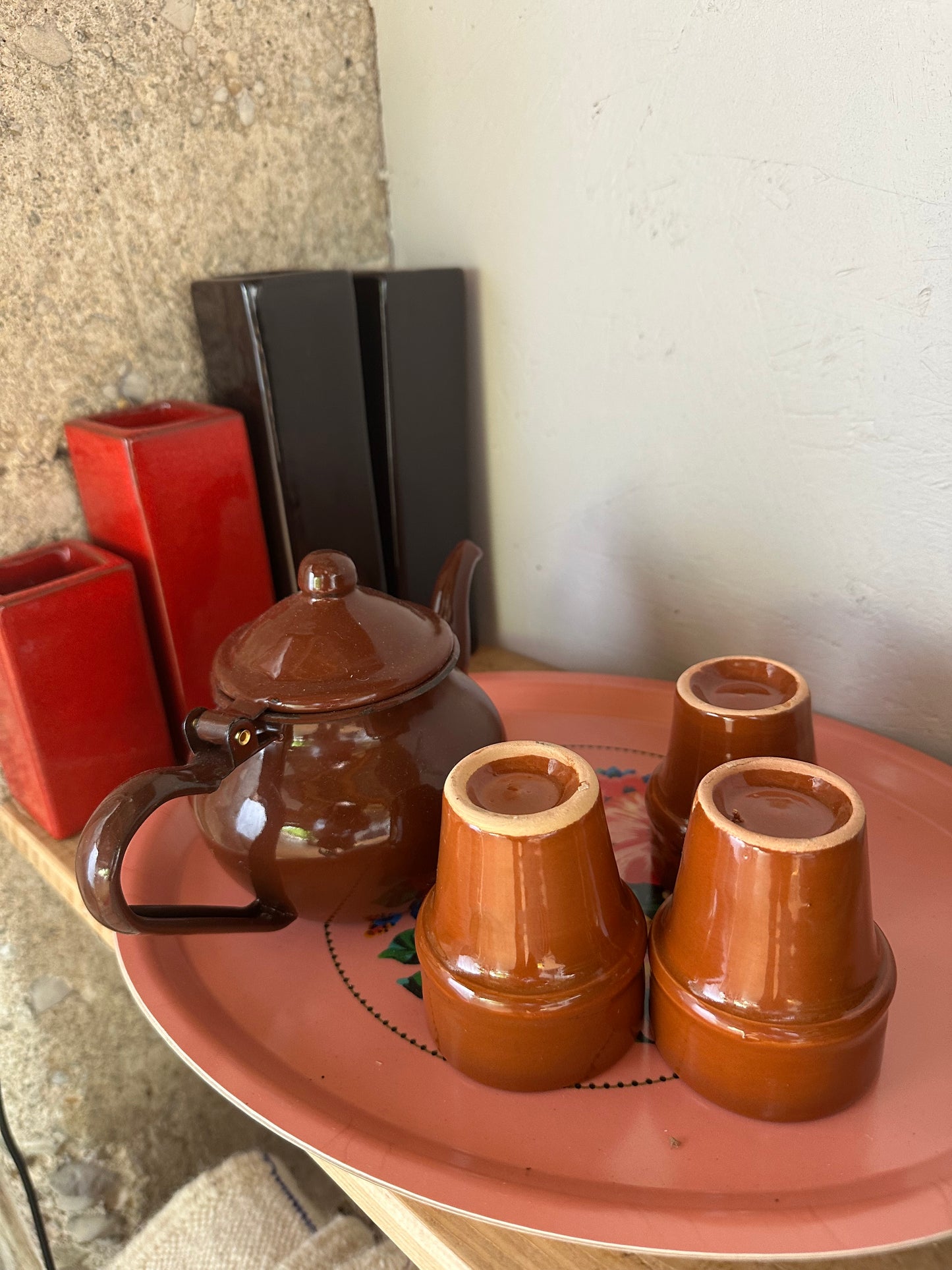 Petite Théière Beldi Émaillée – Artisanale & Authentique (Édition Noël)