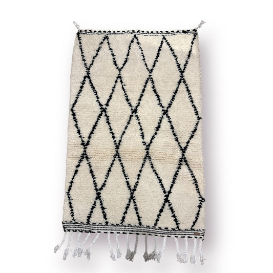 Tapis berbère authentique fait main en laine épaisse – 100 × 155 cm